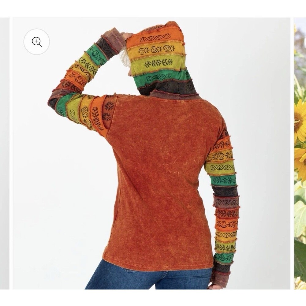 The Greater Good Sunshine Daydream Rainbow Full Zip Hoodie Women’s L - Picture 9 of 15